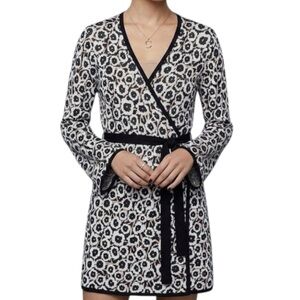 Diane von Fürstenberg x Target Wrap Dress Cardigan Leopard Floral Print Size XL